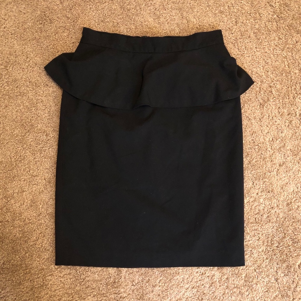 Black Peplum Pencil Skirt